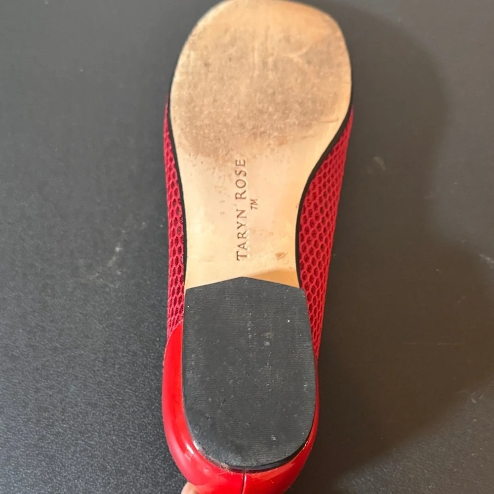 Taryn Rose Vibrant Red Mesh Flats - Picture 6 of 7